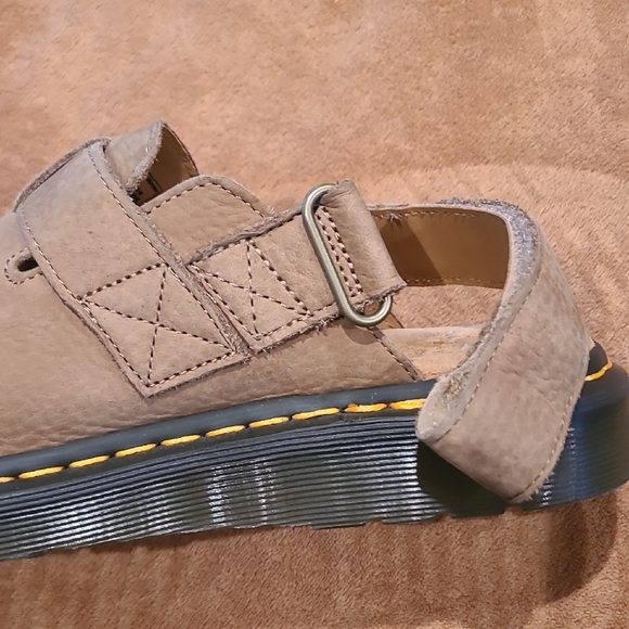 Dr. Martens Tan Leather Sandals with Silver Buckle - Picture 4 of 9